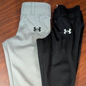 Under Armour Baseball Pants Lot Boys Black Gray Grey Youth Knickers UA  Softball